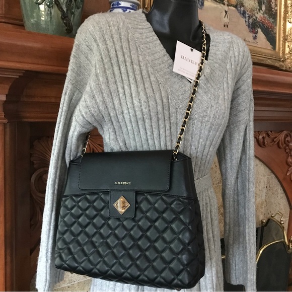 Ellen Tracy Bags Nwt Ellen Tracy Quilted Shoulder Bag Black New